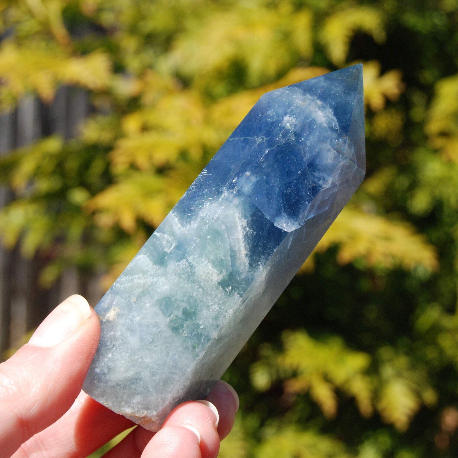 3.75in 159g Blue Fluorite Crystal Tower