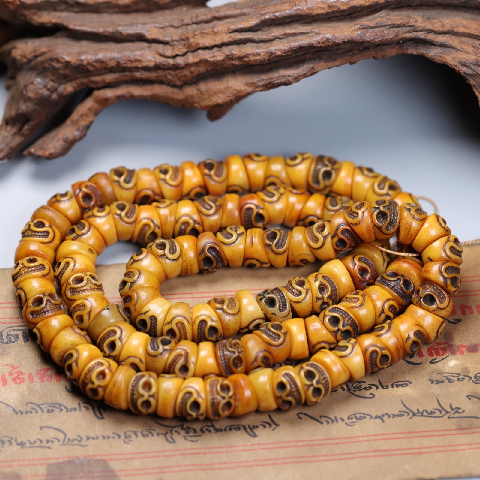 Tibetan Yak Bone 108 Prayer Mala Bead Buddhism for Meditation Necklace Feng Shui