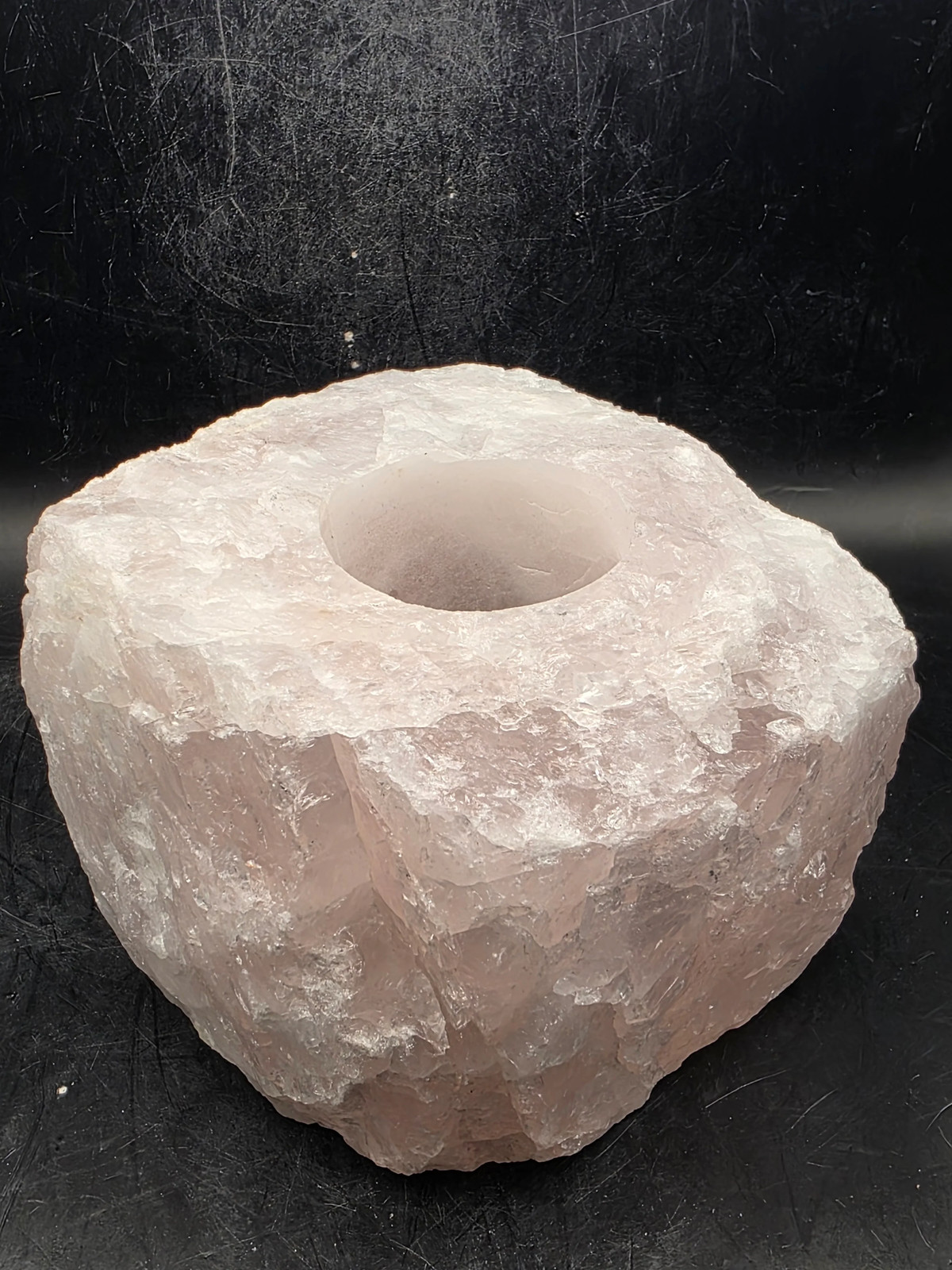Rose quartz candle holder! 2 pounds, 4 inches by 3 inches!