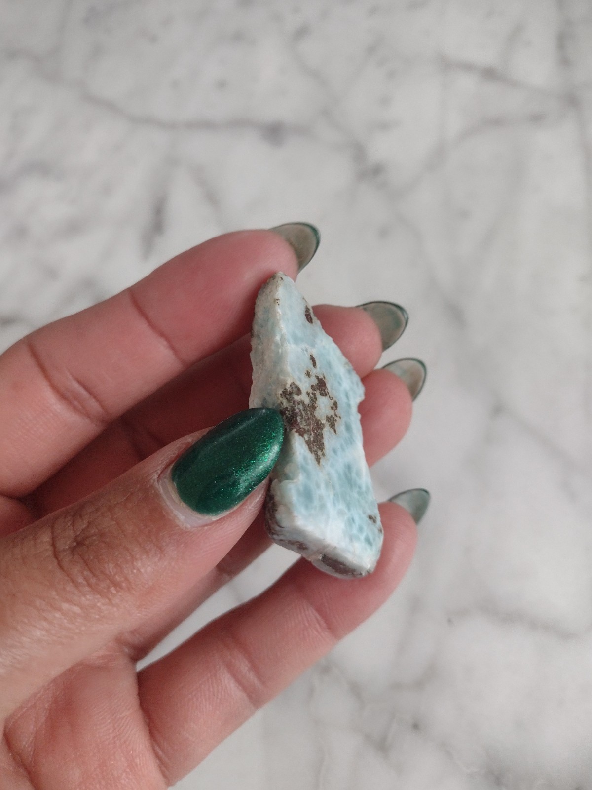 Dominican Republic LARIMAR Stone Specimen Crystal Polished Rare Stone L12