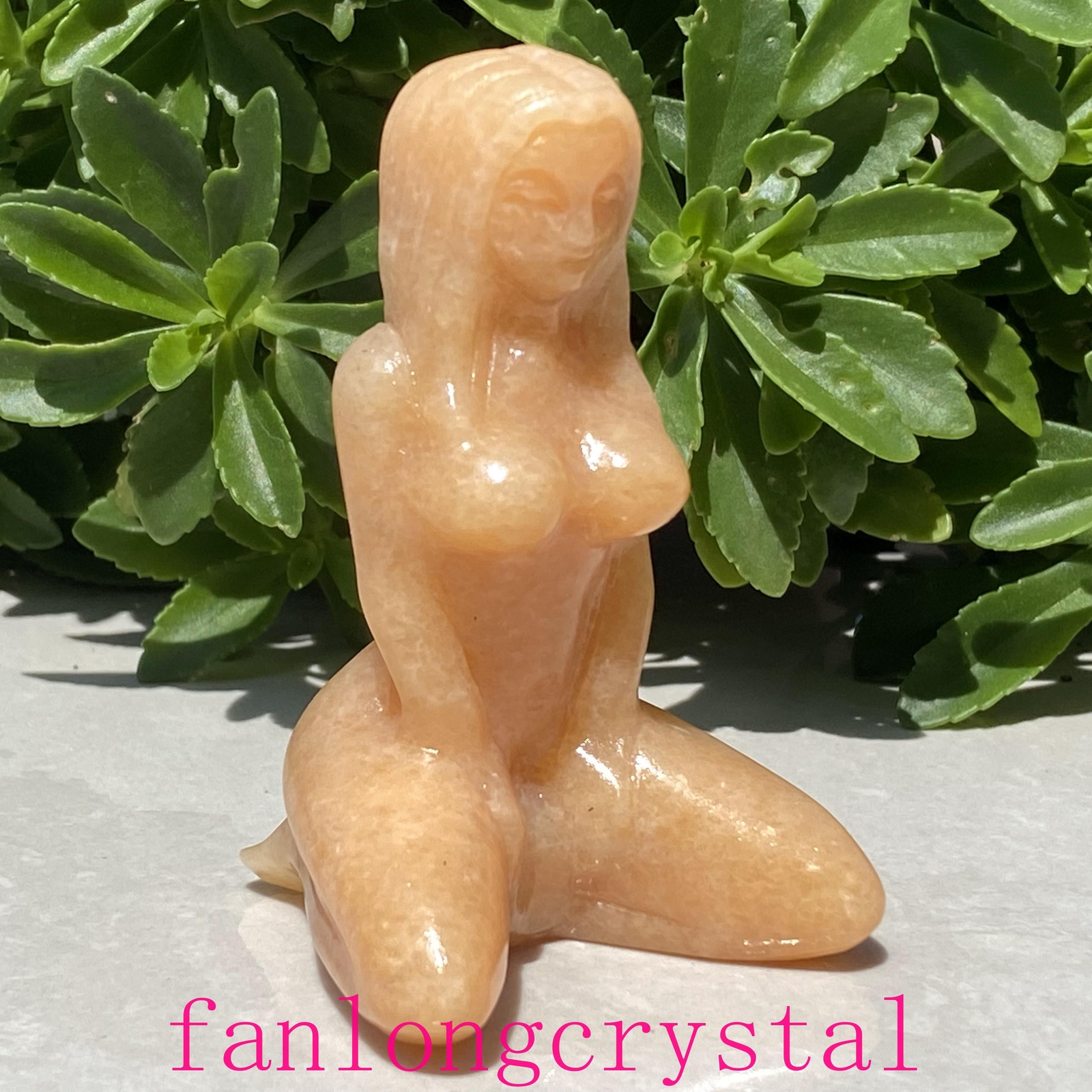 3″ Natural Sunstone Women Naked Quartz Crystal Skull Carved Goddess Reiki 1pc