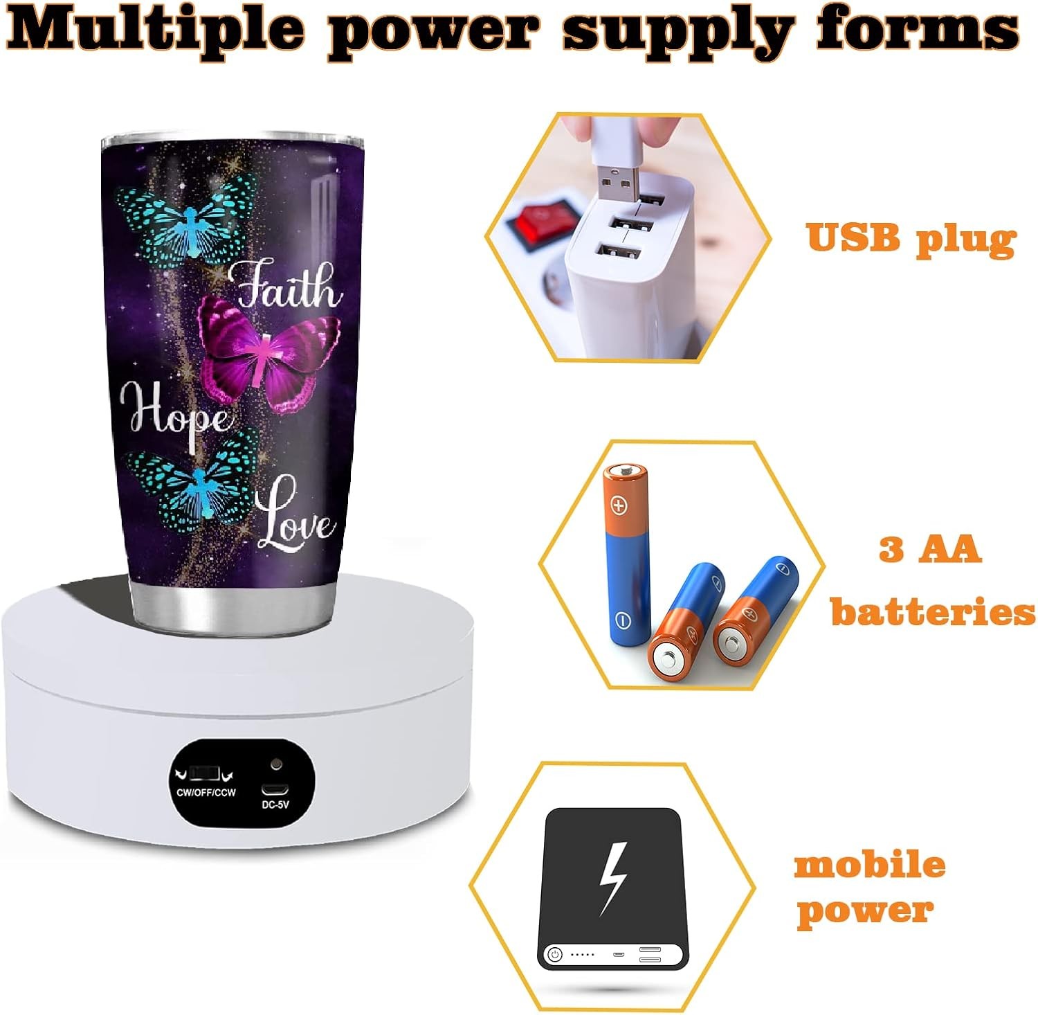 Rotating Display Stand, 360 Degree Motorized Tumbler Display Turner Photography
