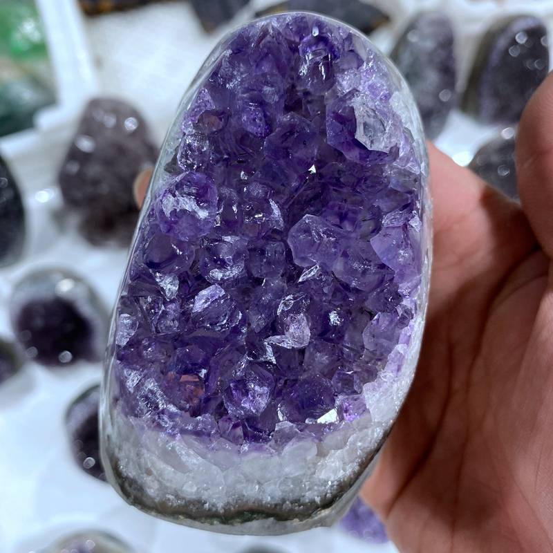 Natural Amethyst Quartz Crystal Cluster Healing Stone Geode Specimen Collections