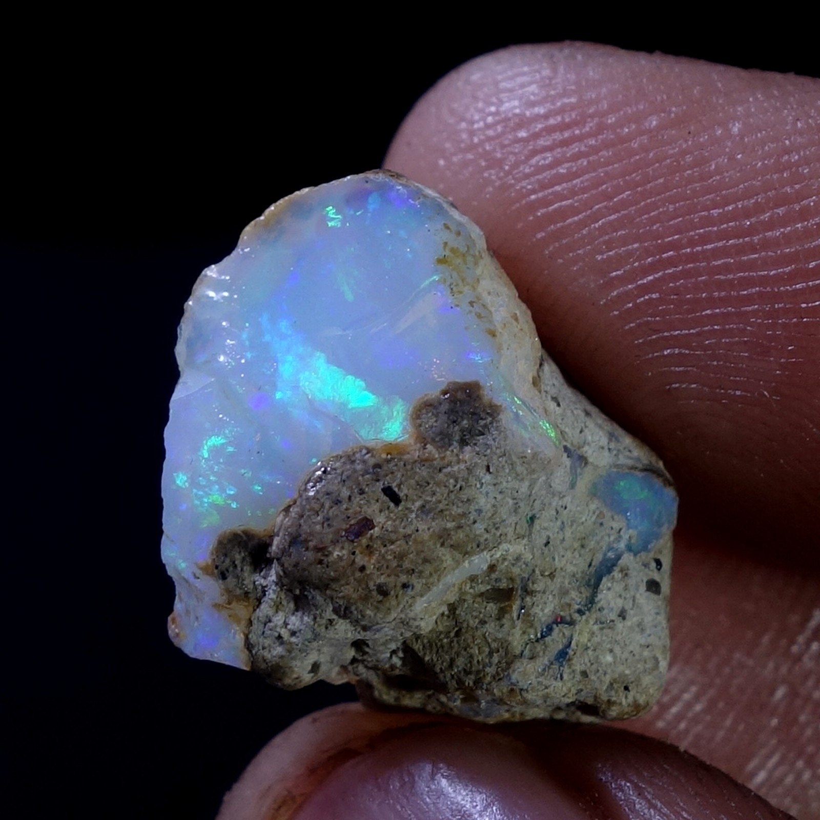 AA+ Ethiopian Dry Opal Rough Entreated Welo Opal Multi Fire Color Flash 10.40Cts