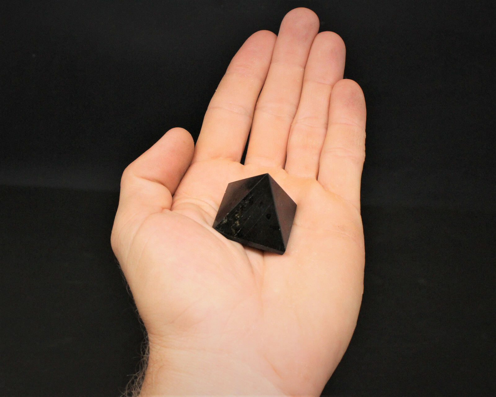 Black Tourmaline Pyramid, 1″ – 1.25″ (Polished Tourmaline Gemstone Crystal)