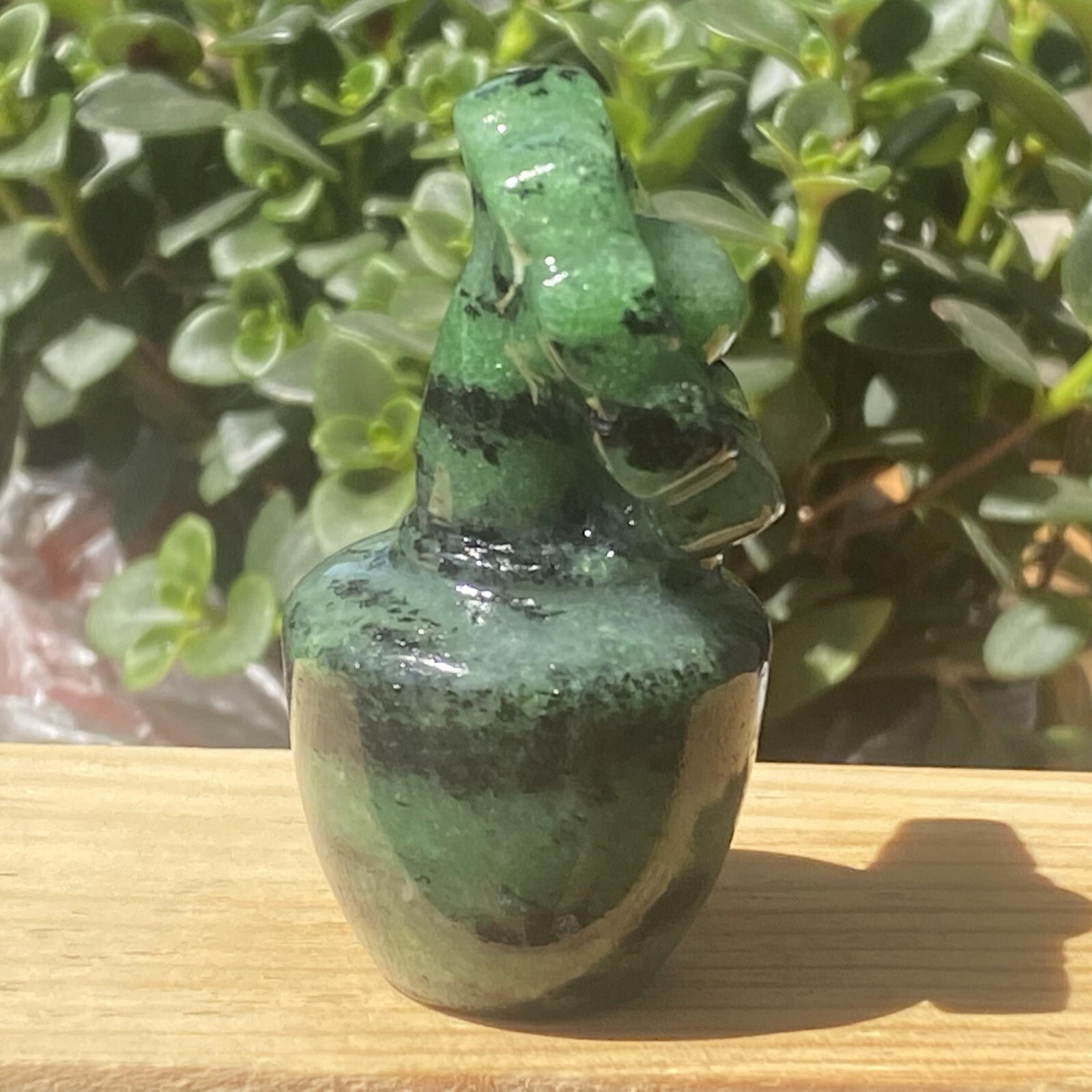 1 Pc Natural Zoisite Crystal Quartz Carved Potted Sunflower Gem Reiki Healing 2″