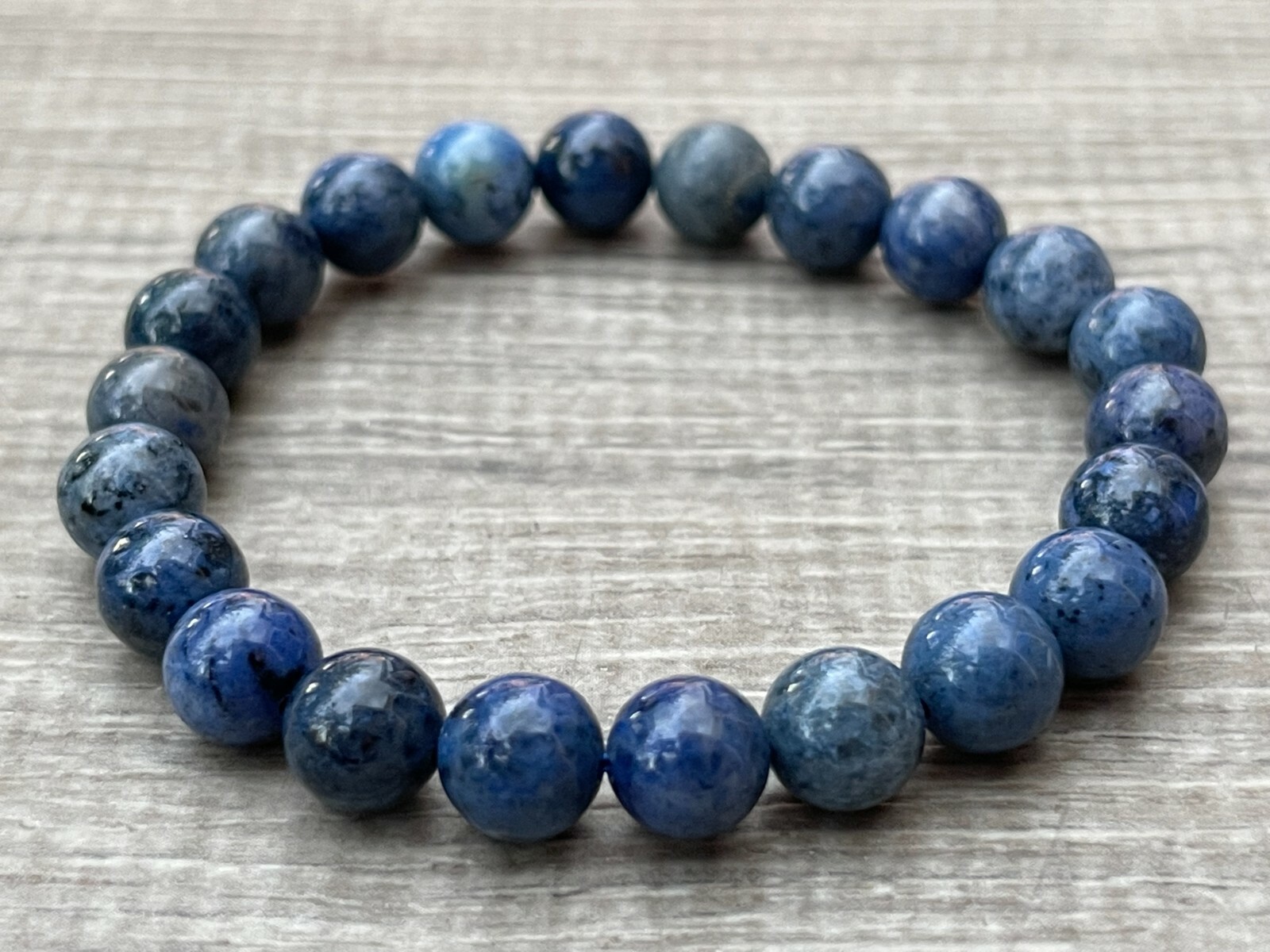 Grade A++ Dumortierite Crystal Bead Bracelet 8mm, Genuine Gemstone Bracelet