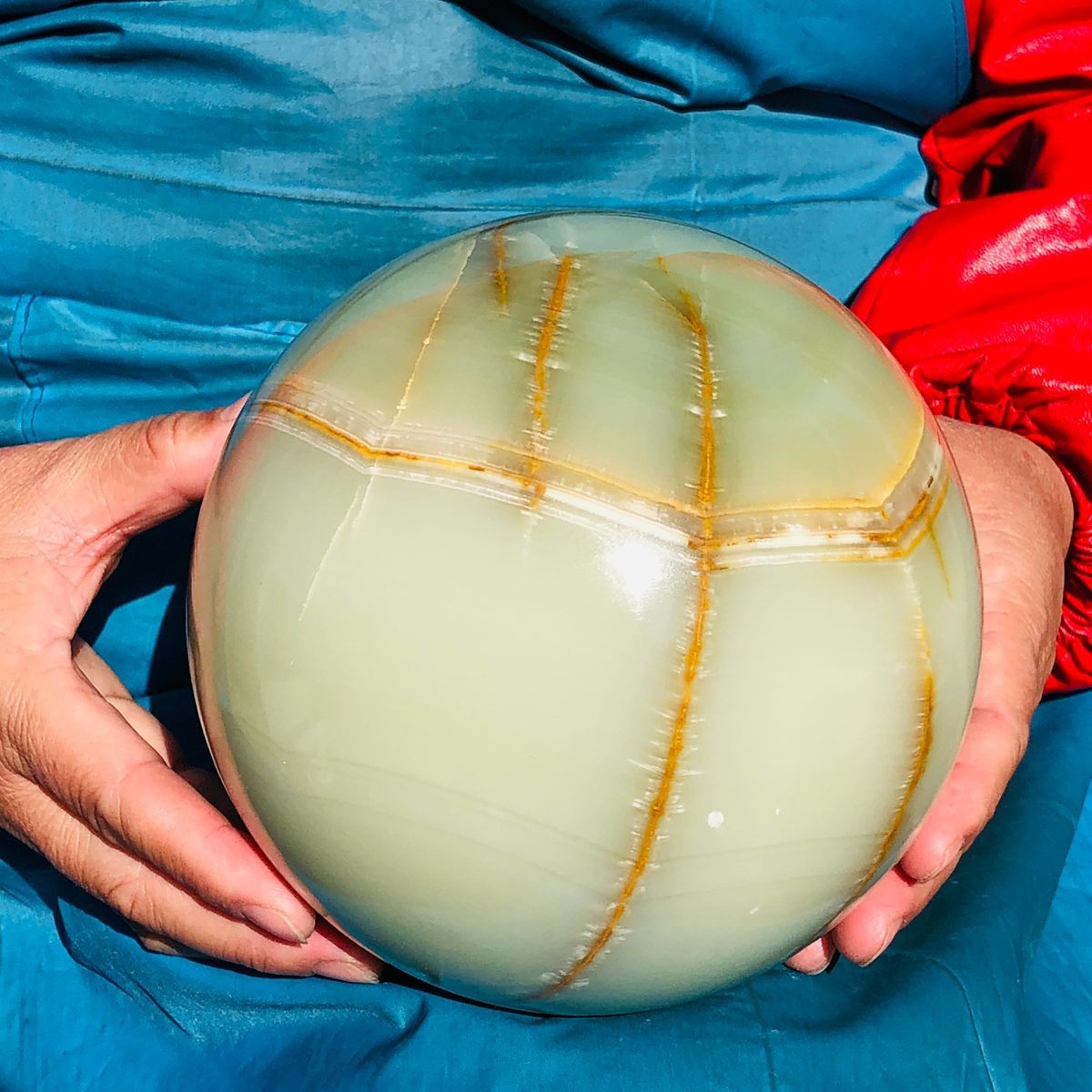 11.35LB Natural Afghan Jade Chakra Quartz Sphere healing ball Specimen 3297