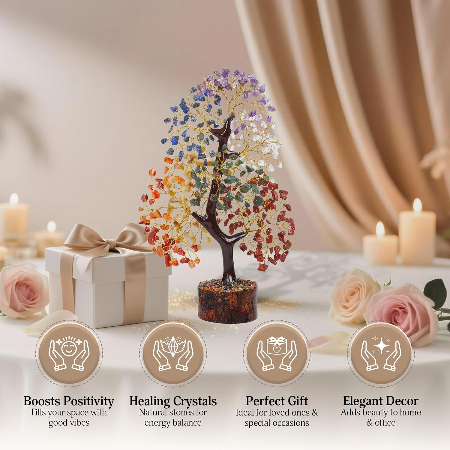 7 Chakra Tree of Life – Crystals & Healing Stones | Birthday Gifts for Women | C