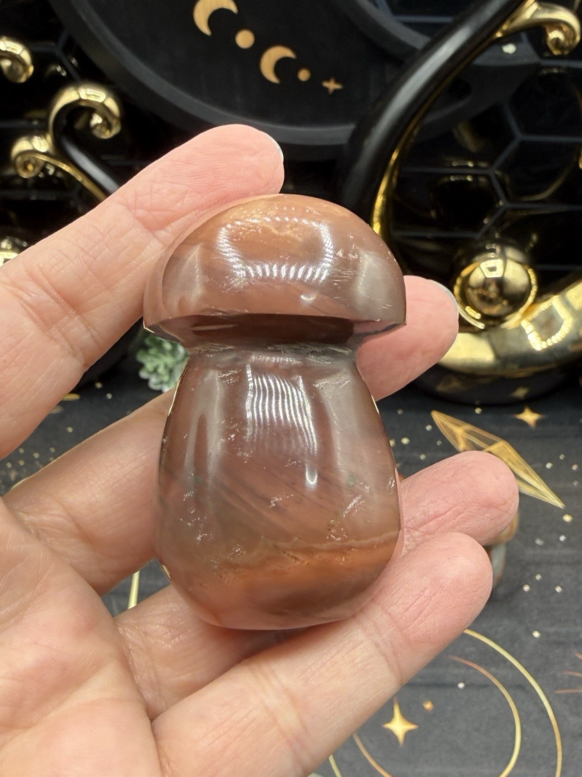 Natural Polychrome Jasper Mushrooms Carvings Free shipping