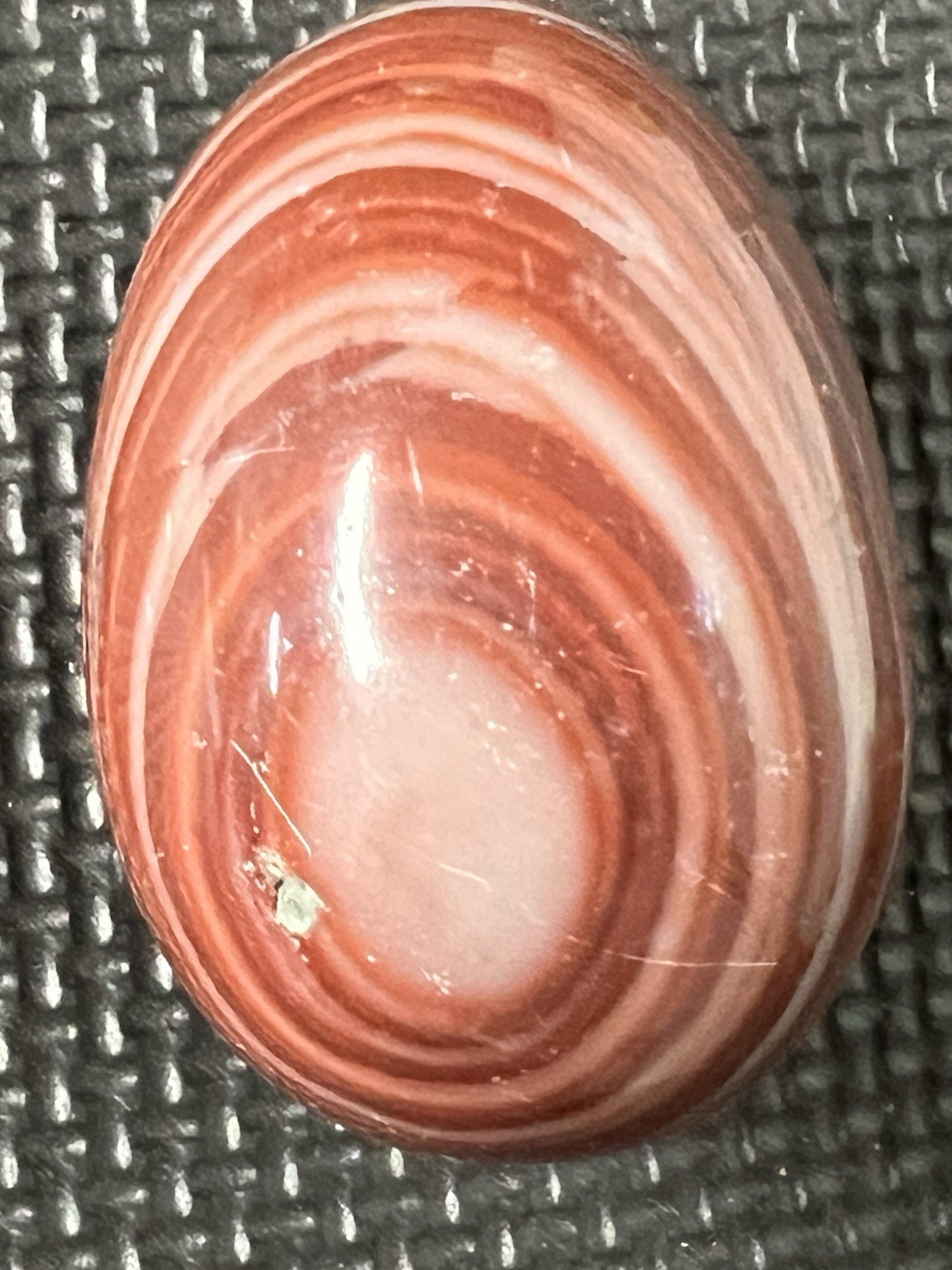 Polished Imperial Jasper Stone Egg. 2 1/2 in High, 1 3/4 in Wide. Preowned.