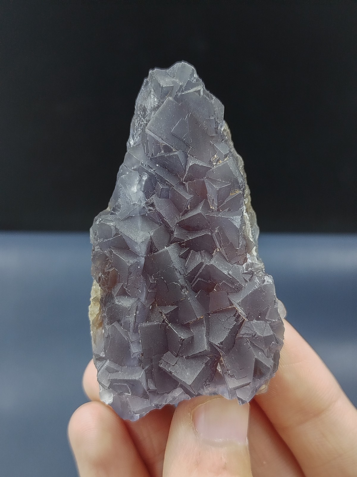 455g Natural Cubic Blue Purple Fluorite Crystal Specimen Mix Lot Mineral Stones