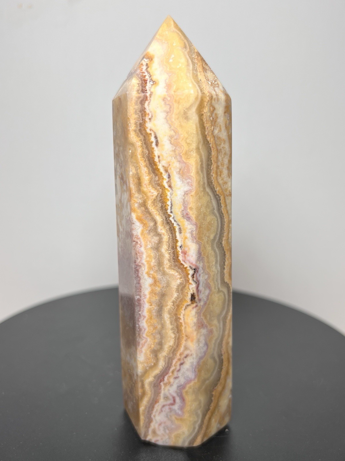 Crazy Lace Agate 2 Piece Set – Tower & Sphere w/holder 65mm