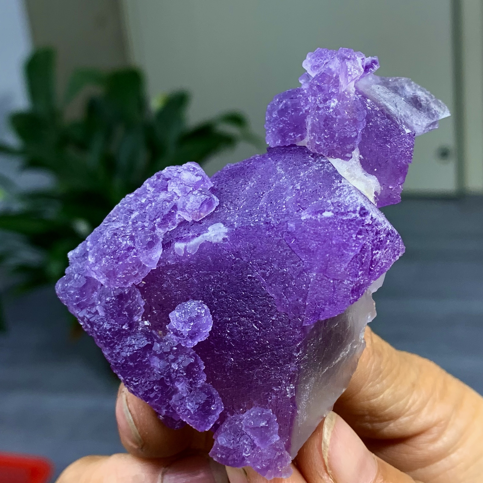 129G Rare transparent purple cubic fluorite mineral crystal sample/China
