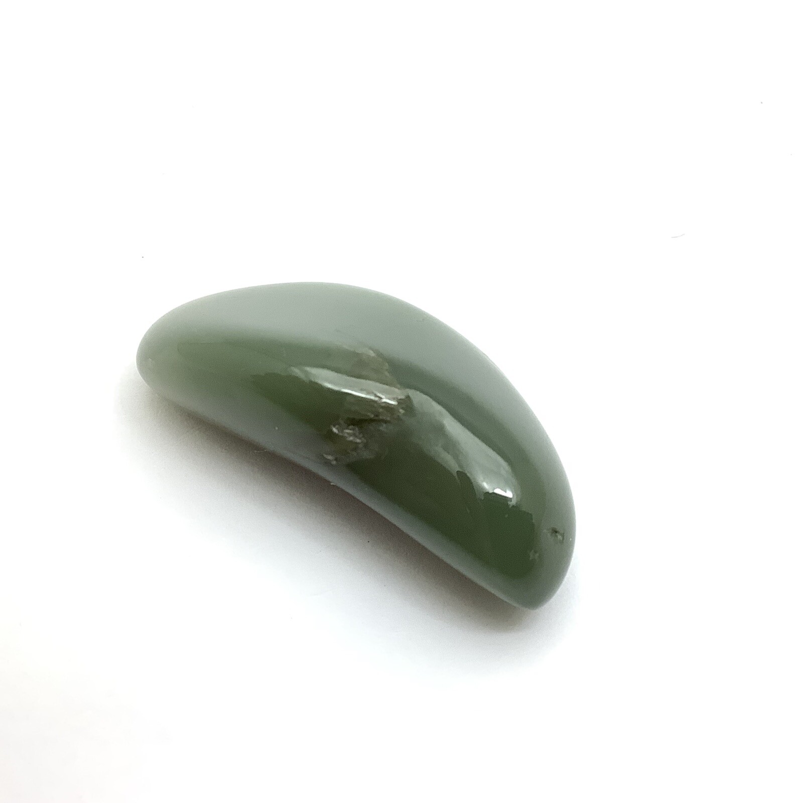 Siberian Jade Pebble Primo Green Polish Nephrite Jade Stone Specimen Siberia 15g