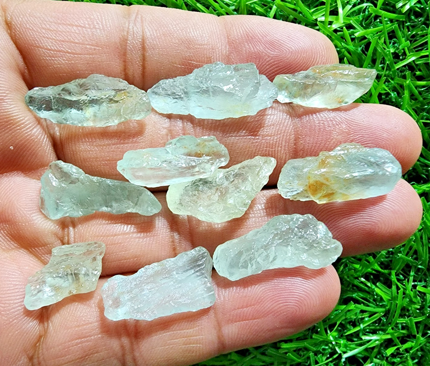 11 Pcs Raw Aquamarine Gemstone Rough Lot 13-22 mm Aquamarine Rough Stone Bulk