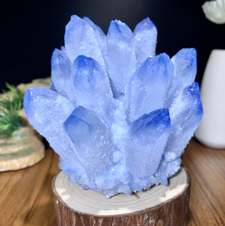 Blue Quartz Cluster Ornaments Crystal Cluster | Home Decor, Healing Quartz Gift
