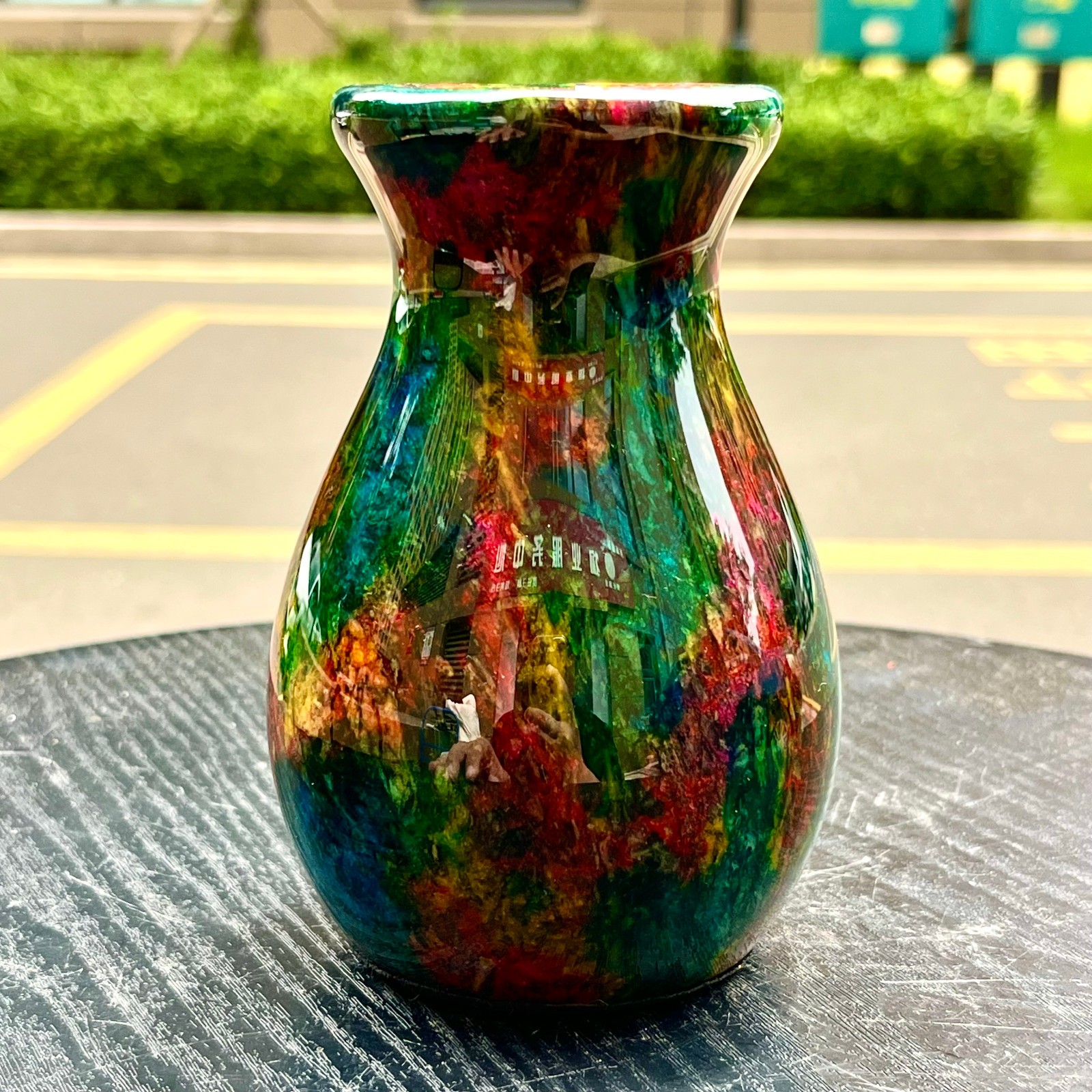 1.08LB Natural “Seven Colors Jade” vase specimen -Taiwan China