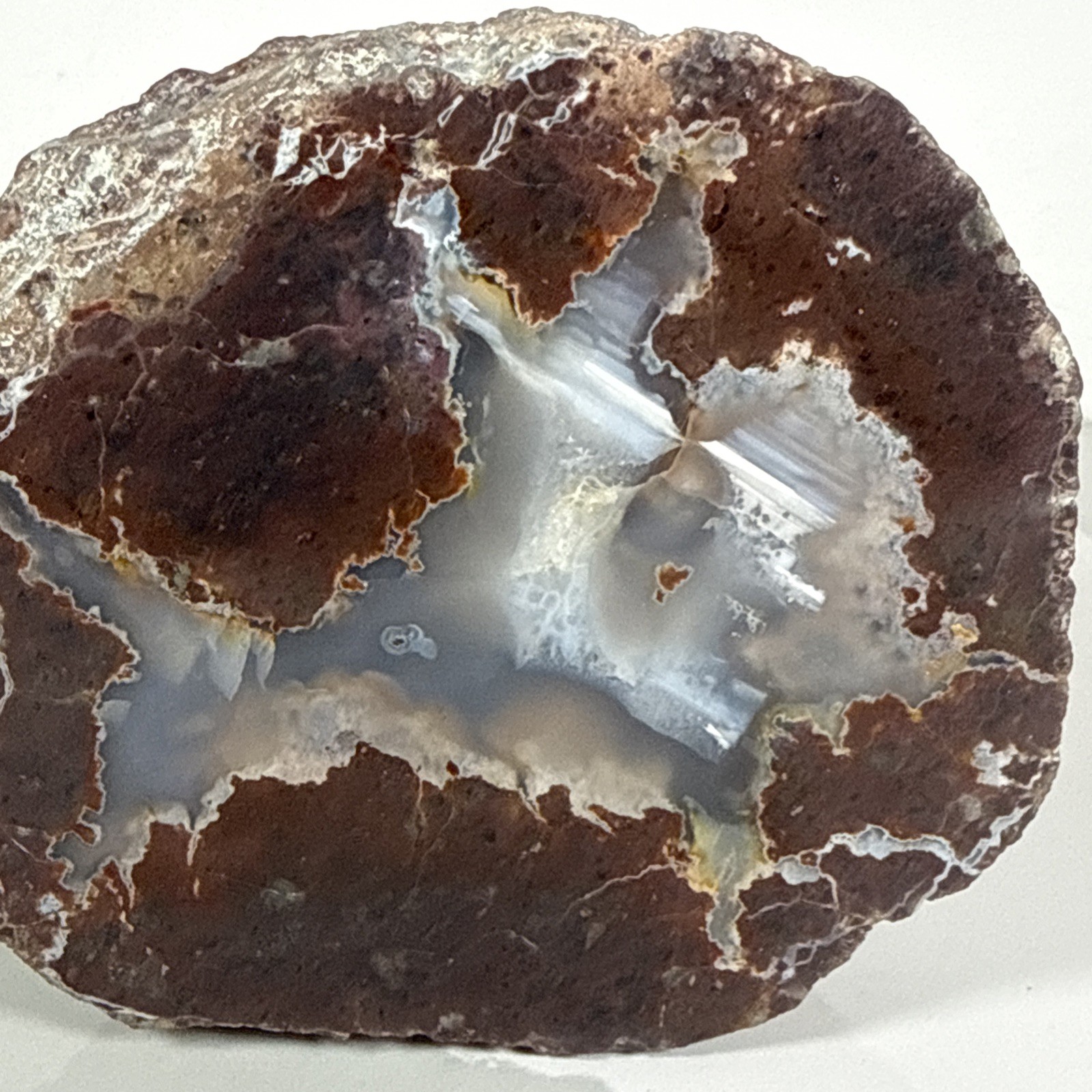 Raw/POLISHED/DOUBLE “ Half Egg” Shaped Brown And White ~Very Unique*