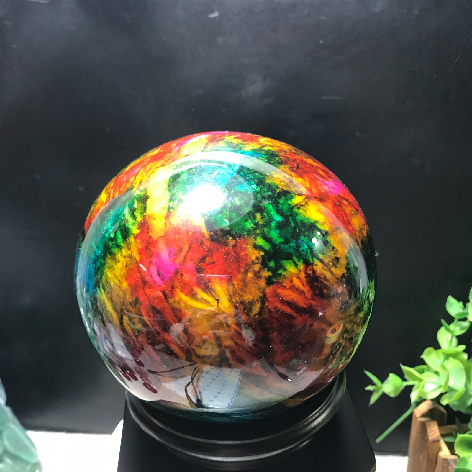 103mm 1680g “Seven Colors Jade” sphere specimen -Taiwan China Gift 01