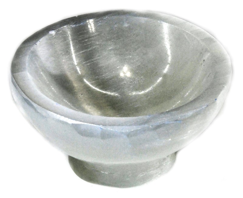 Selenite Stand Bowl 4″ Crystal Cleansing Charging Grounding Altar Decor