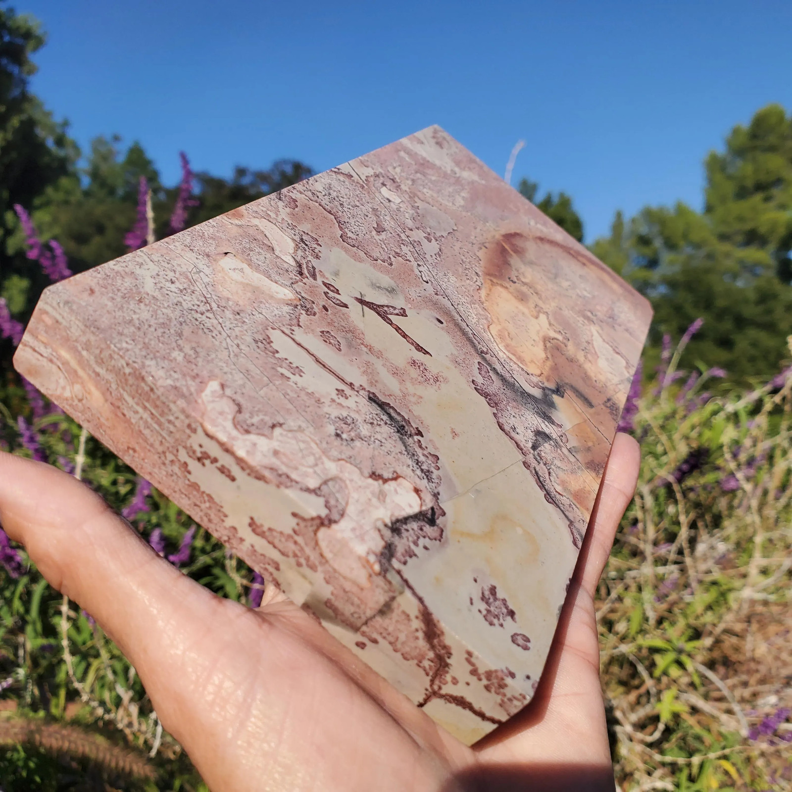 Picture Story Jasper Pastel Dendritic Display Crystal Tile Slab 947 grams
