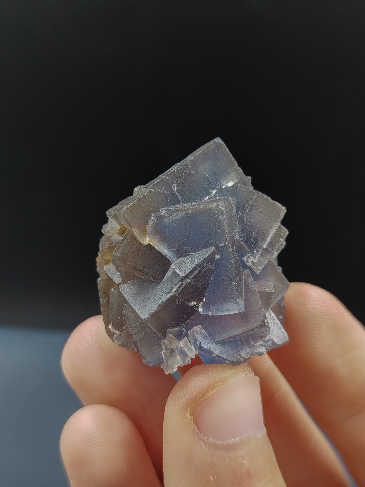 455g Natural Cubic Blue Purple Fluorite Crystal Specimen Mix Lot Mineral Stones