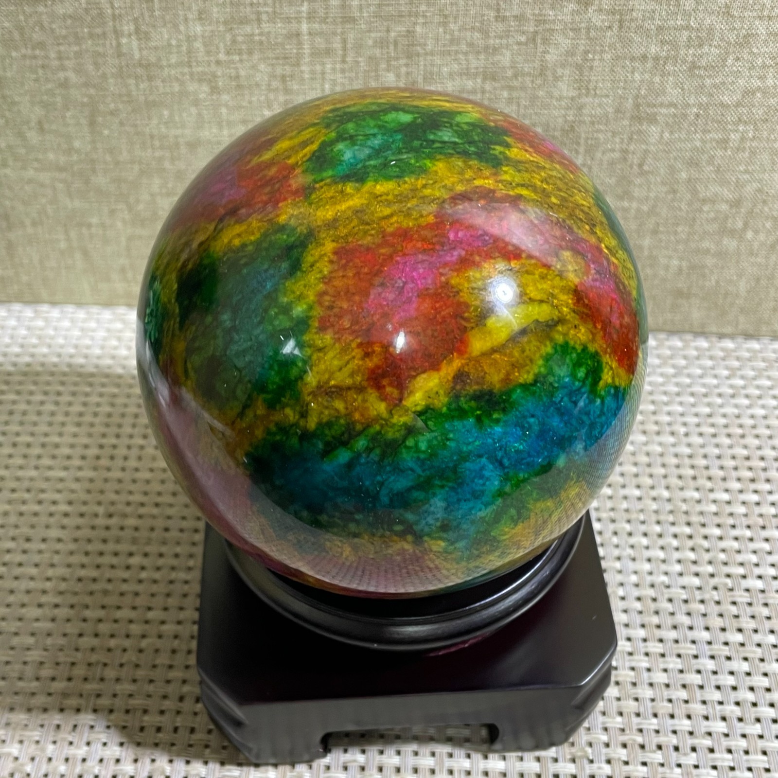 1519g Seven Colors Jade” sphere specimen -Taiwan China