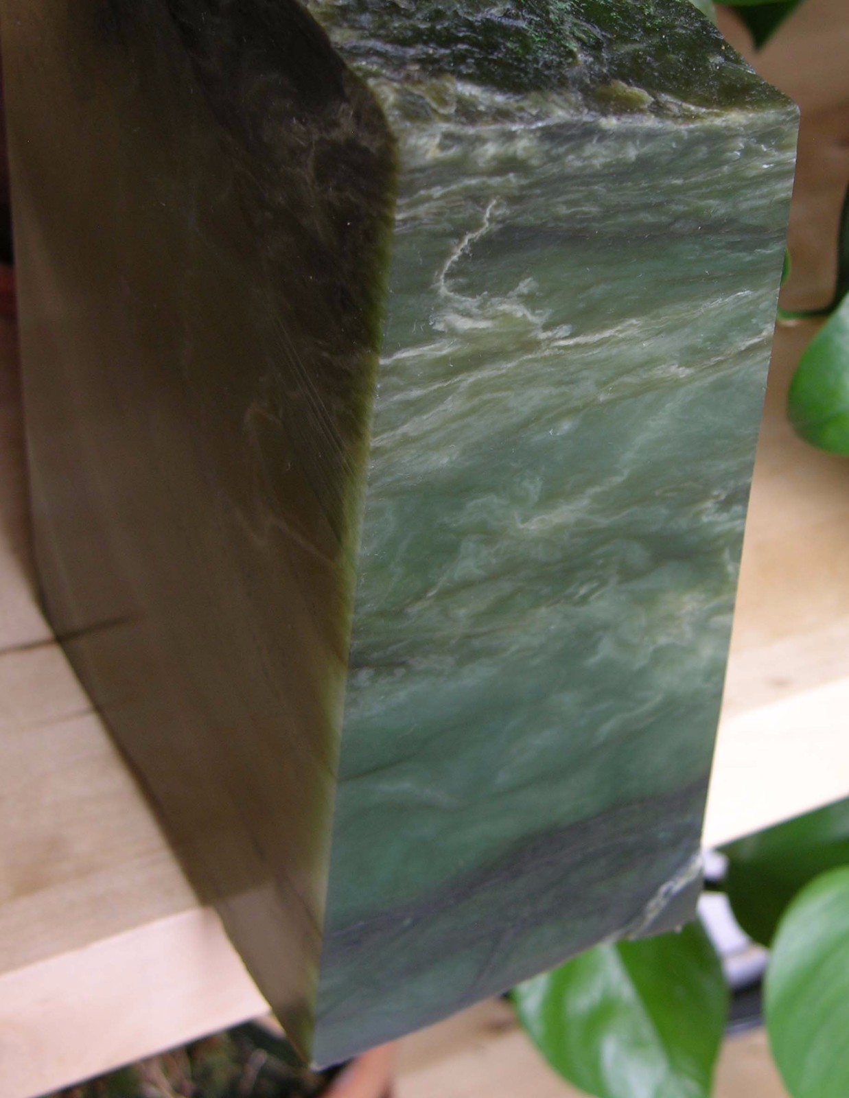 7345g BC Canada 100% Natural Raw Rough Green Jade Block Chunk Specimen 15.44 lb