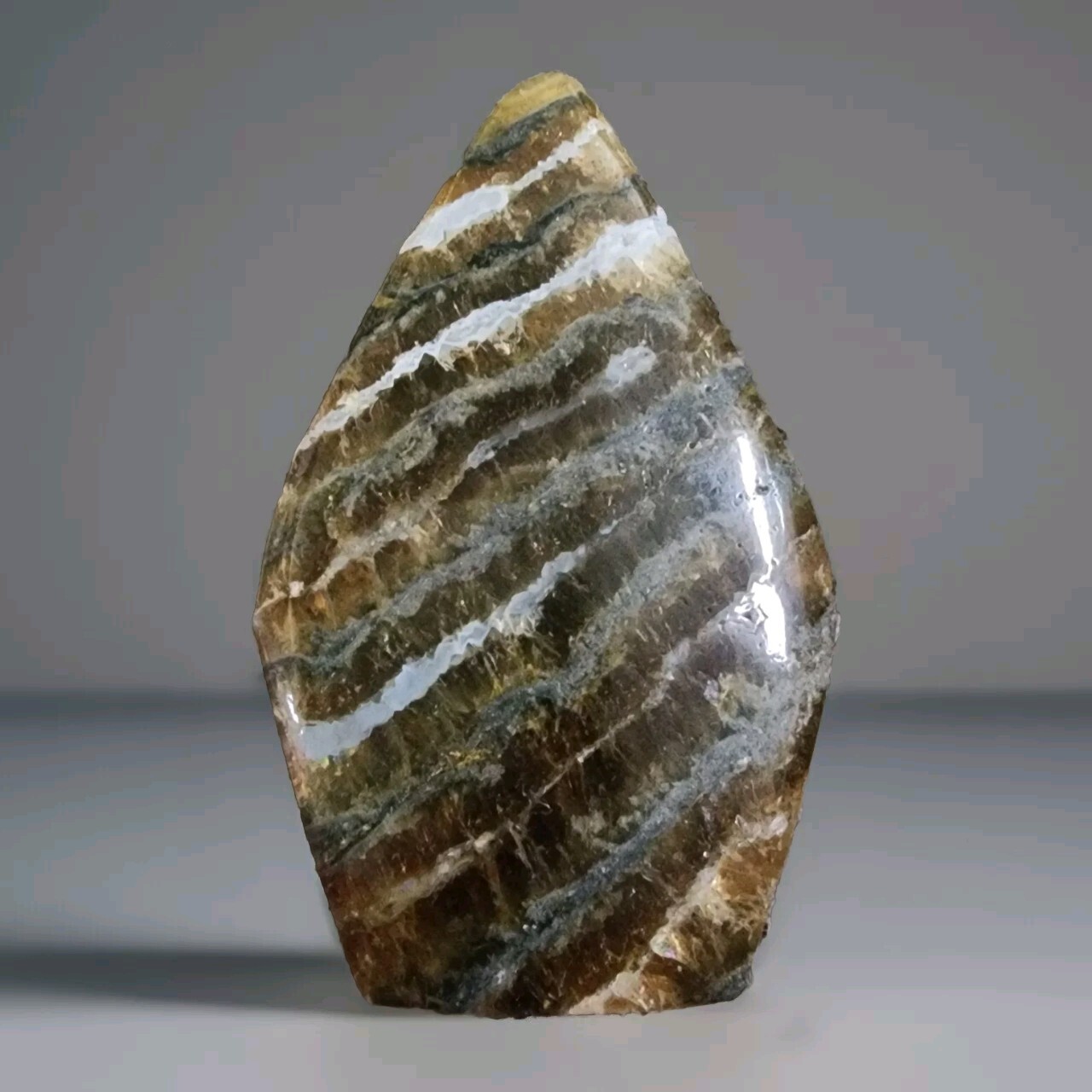 Natural Yellow Fluorite With Agate Teardrop Freeform Ornament Flame – USA