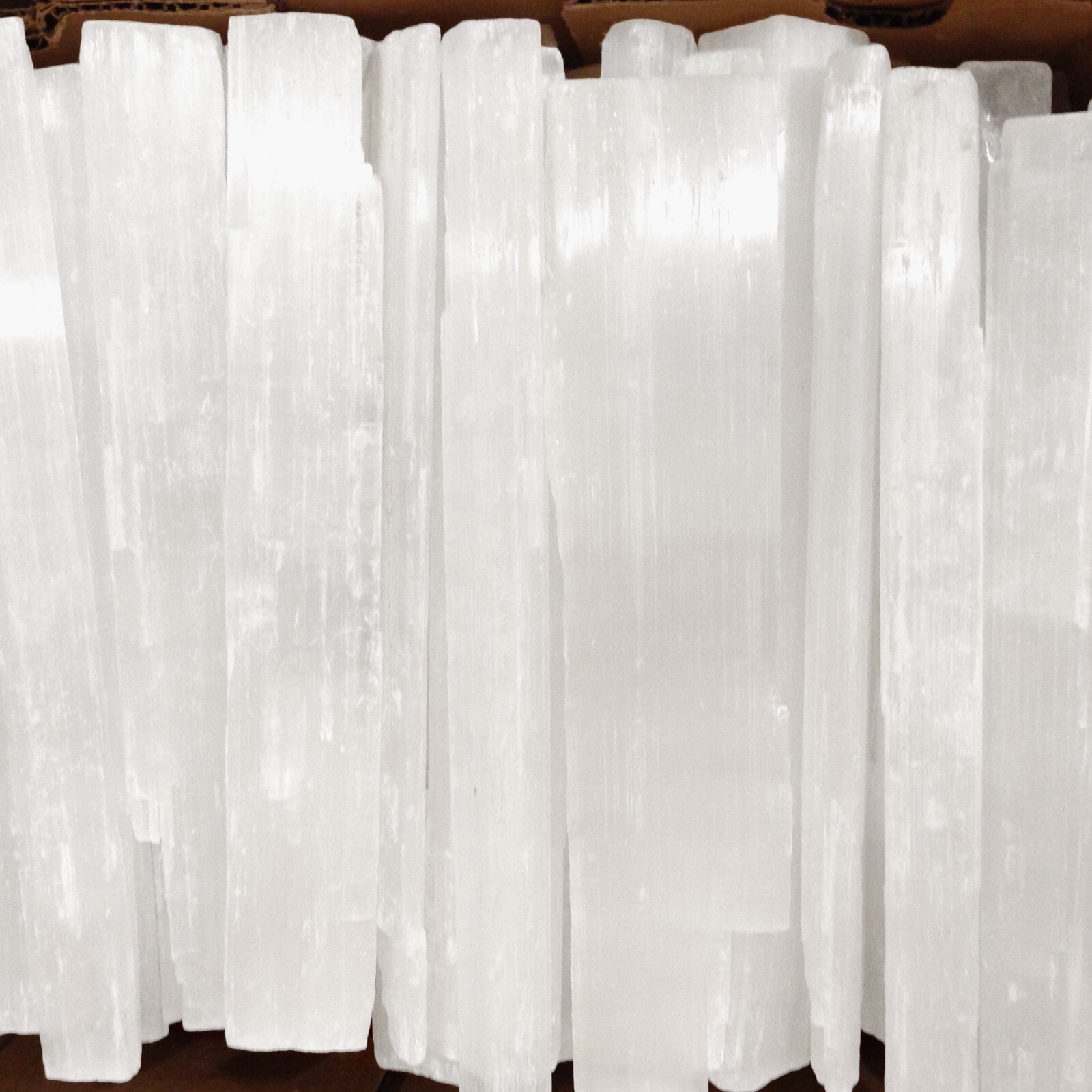 10 lbs XL Selenite Logs ” Natural Crystal Wand Bulk Lot 14″ Bars Stick 10 Pounds