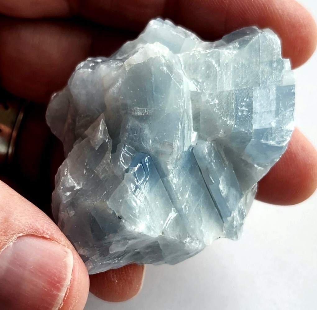 2″ 63g Natural Blue Calcite Crystal Cabinet Display Specimen