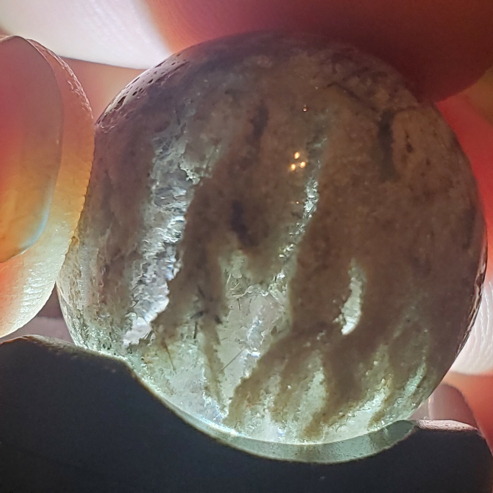 Amphibole Scenic Thousand Multi Layer Quartz Sphere Ball Orb Marble 22.3mm, 18g