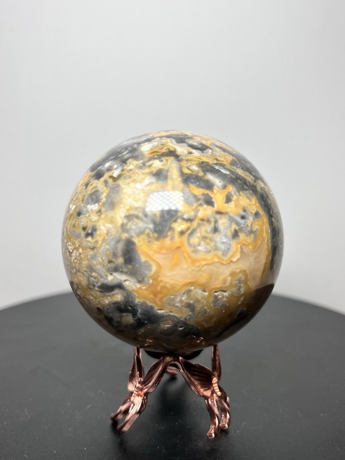 Crazy Lace Agate 2 Piece Set – Tower & Sphere w/holder 65mm