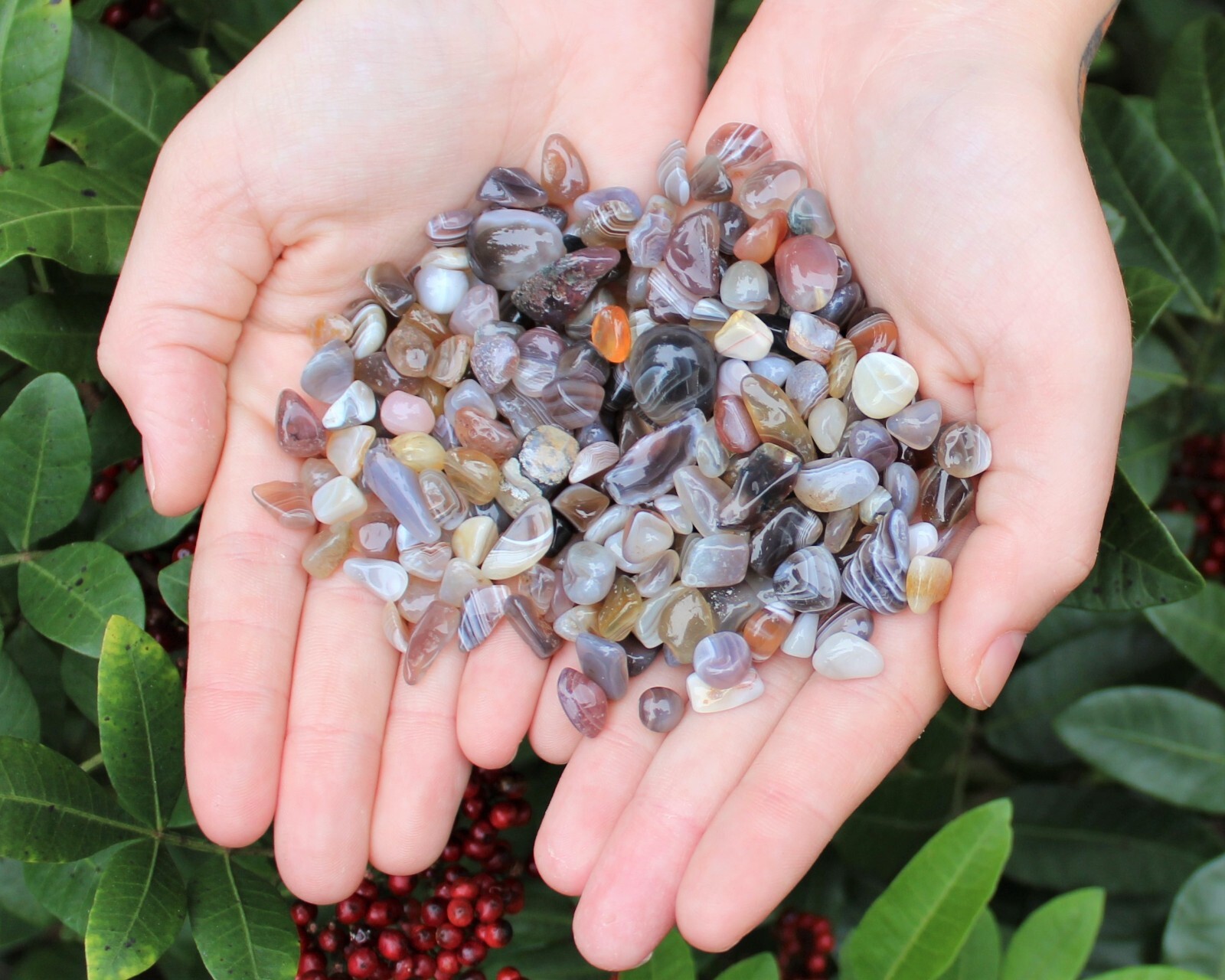 Botswana Agate Semi Tumbled Gemstone Mini Chips 5-15 mm Wholesale Bulk Lots