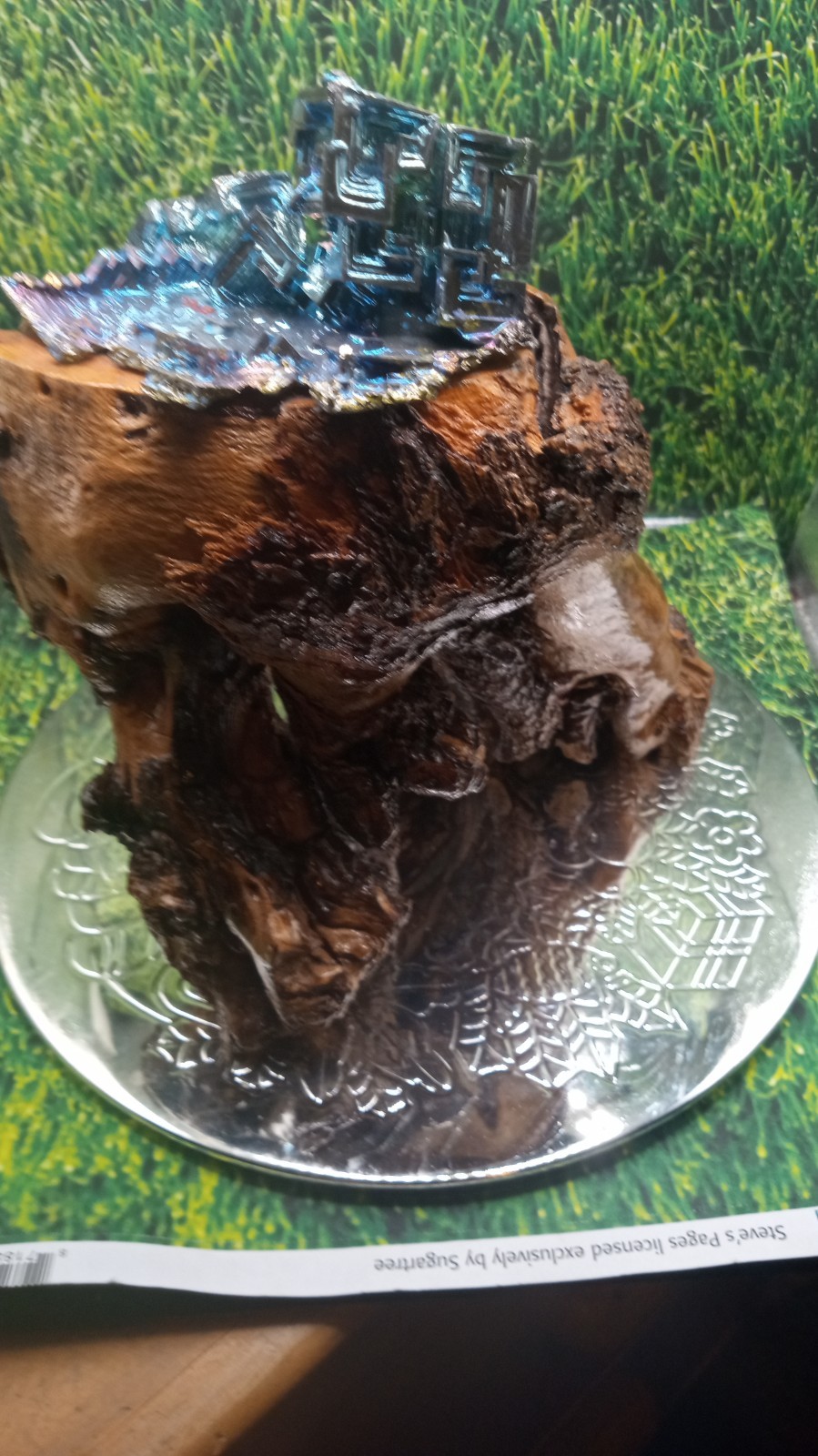 Bismuth Crystal Mineral Stunning ~ Handmade ~ Chrome Stand ~