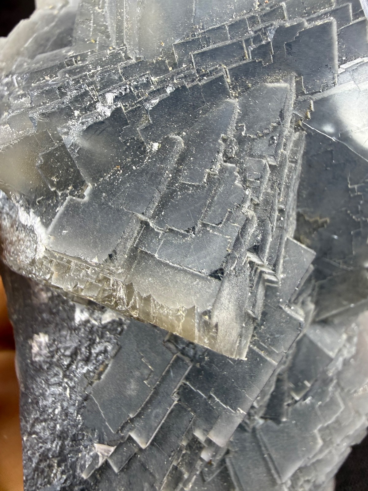492g Natural Grey Cubic Fluorite Crystal Cluster – Pakistan Specimen
