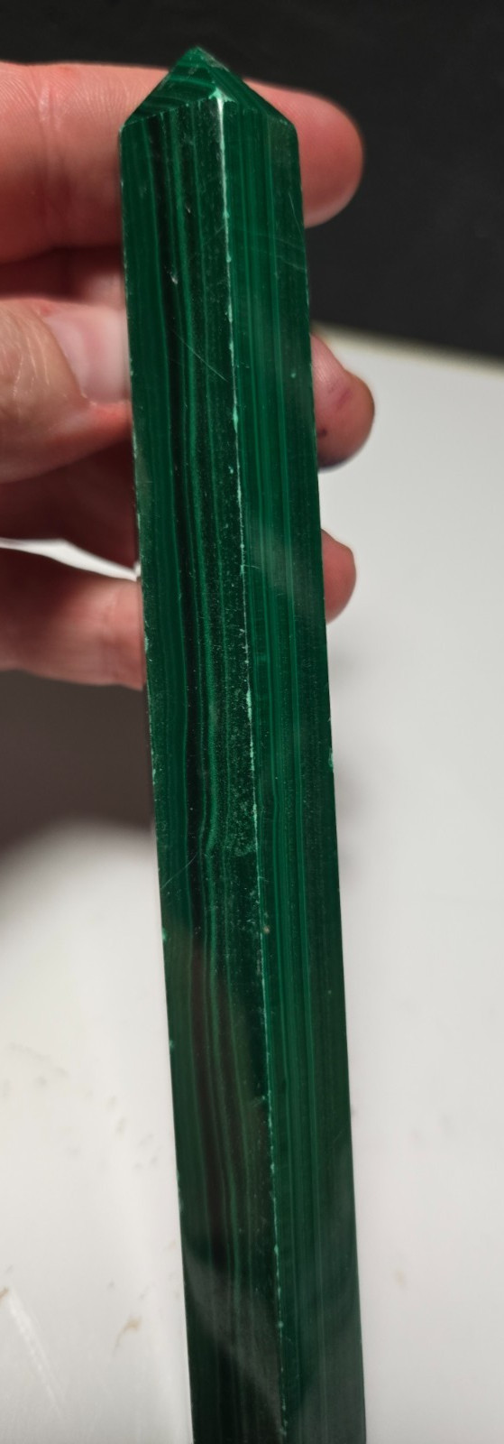 RARE FIND! XL 6in tall Malachite tower P7