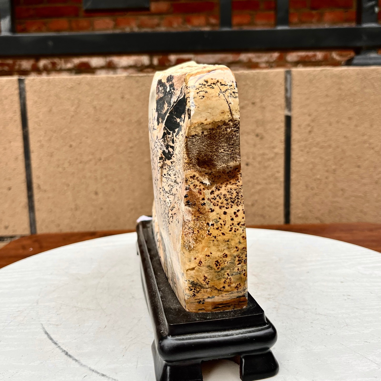 7.04LB Beautiful Natural Chinese Dendritic Limestone Picture Stone Guohua – Rare