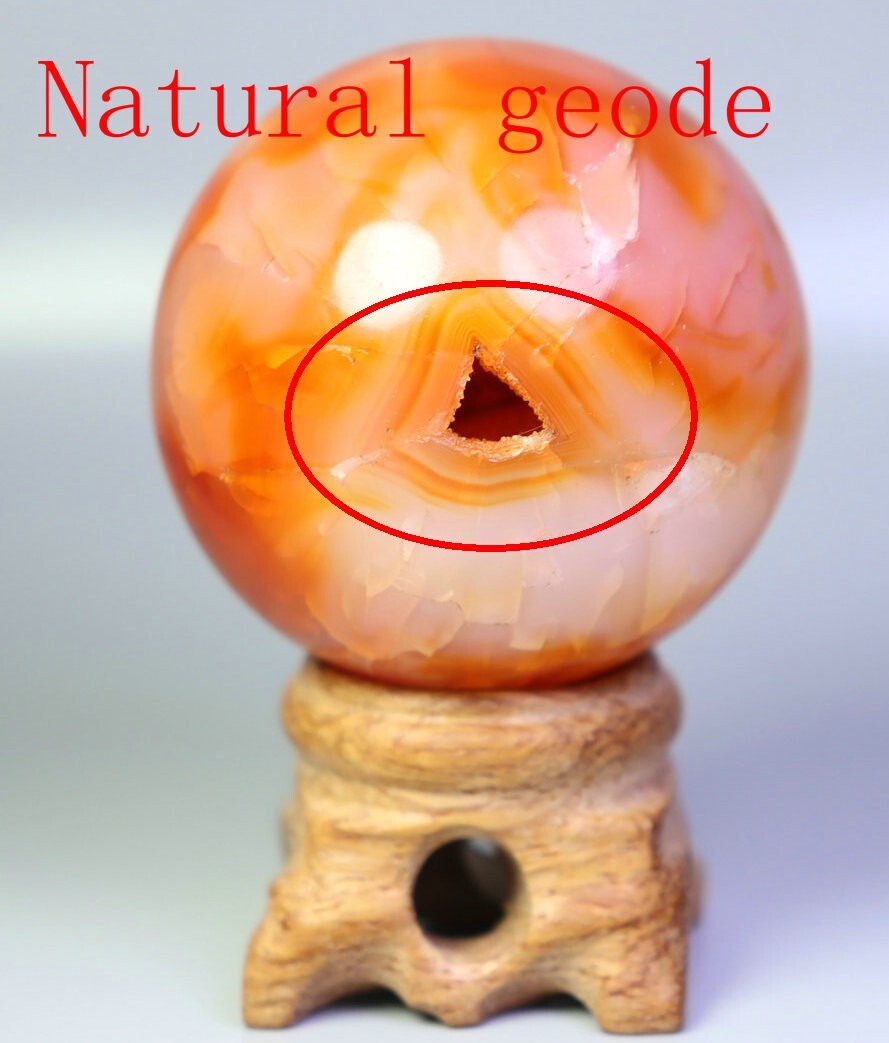 139g Natural Polished Red Orange Carnelian Agate Crystal Sphere Ball + Stand