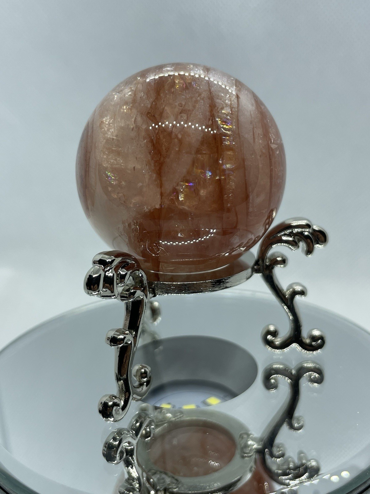 Fire Quartz Sphere 40mm 98g Gemstone/Crystal W/Stand
