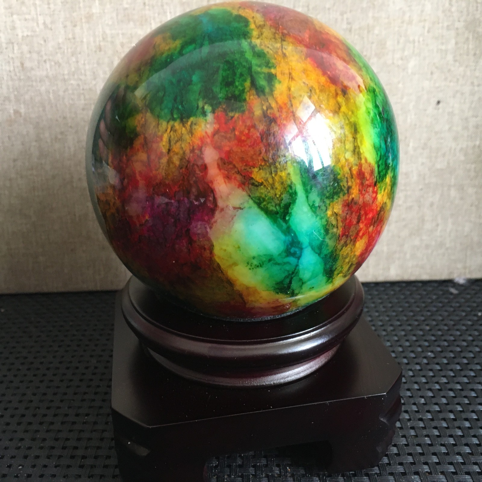1496g “Seven Colors Jade” crystal sphere specimen -Taiwan China