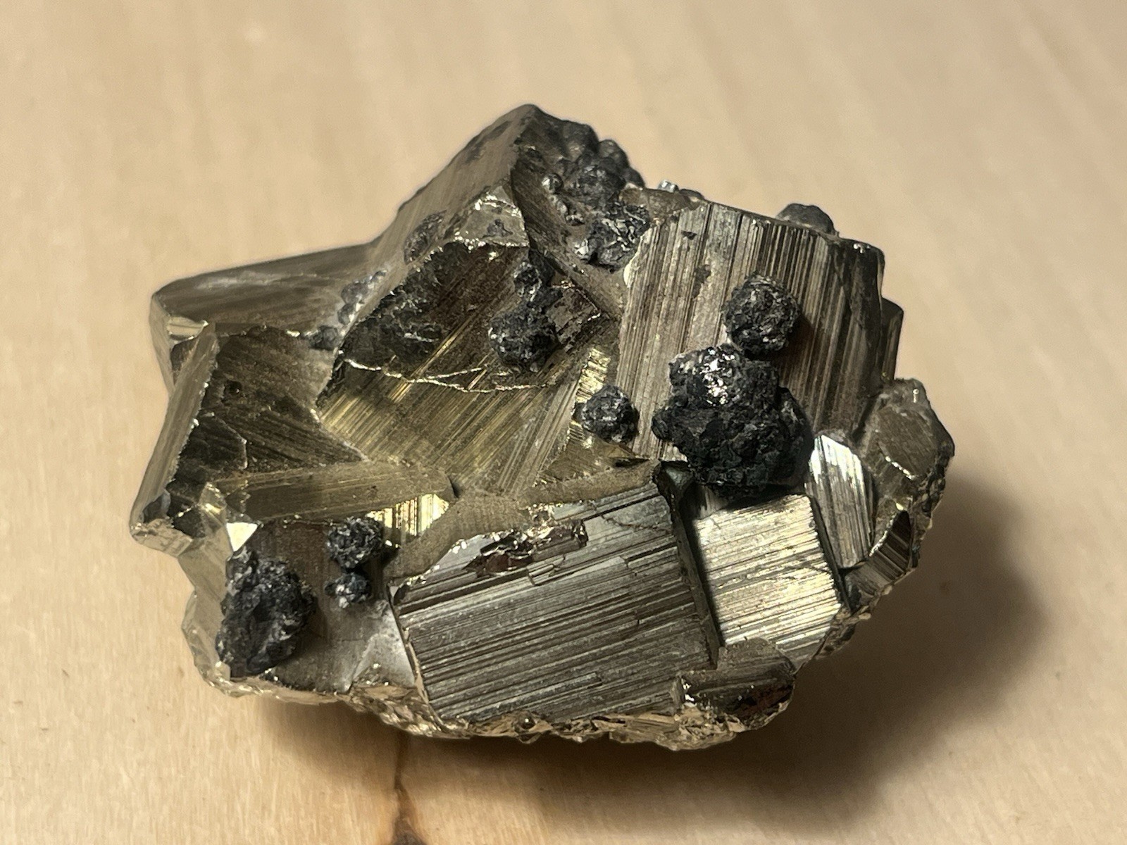 Beautiful Peruvian Pyrite Cluster, Fools Gold, Cube Crystals 4.2 Ounce