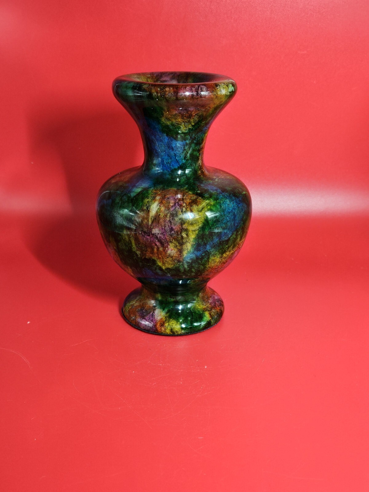 Beautiful Rare Polished Taiwan Seven Colours Natural Jade Stone Vase Bottle 1+LB