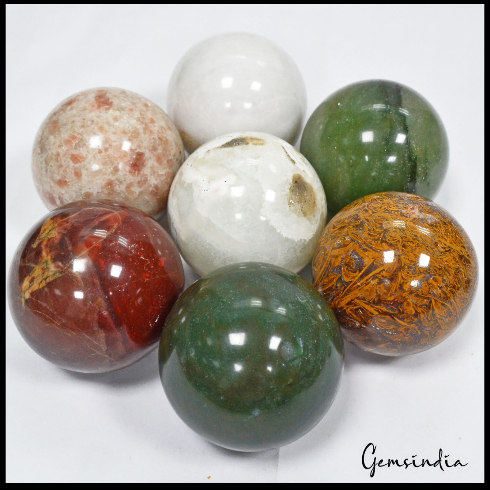 8900 Ct Natural Untreated Multi Gems Healing Crystal Mineral Sphere Gems W Stand