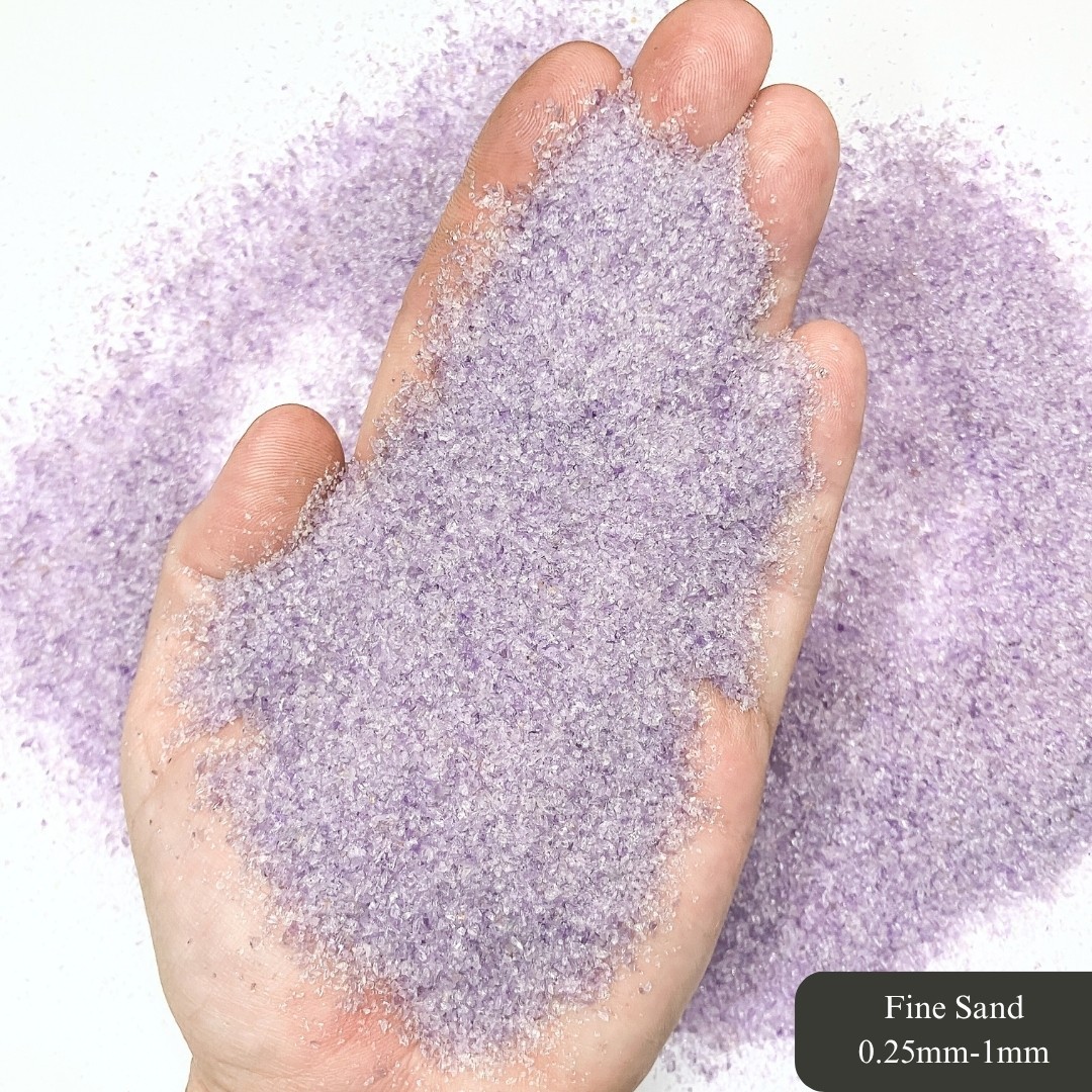 Crushed Amethyst (Grade A) Sand, 3 Sand Sizes for Inlay, Memorial Jewelry, Resin