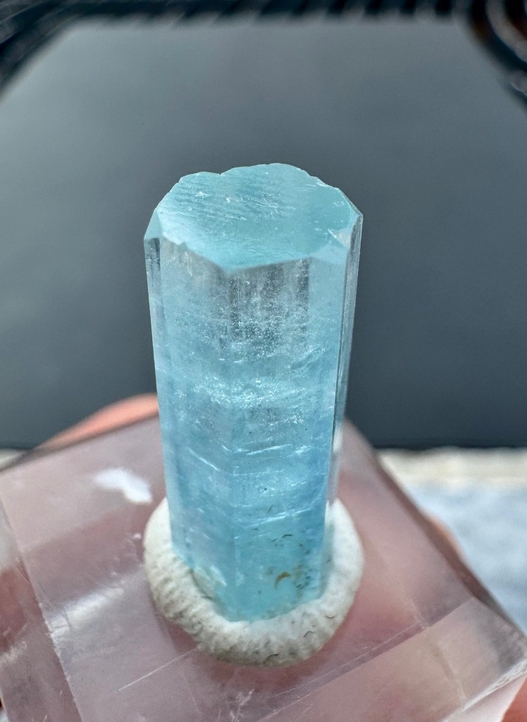 Thumbnail Blue Color Terminated Aquamarine Crystal , 12 Carats @ Minerals