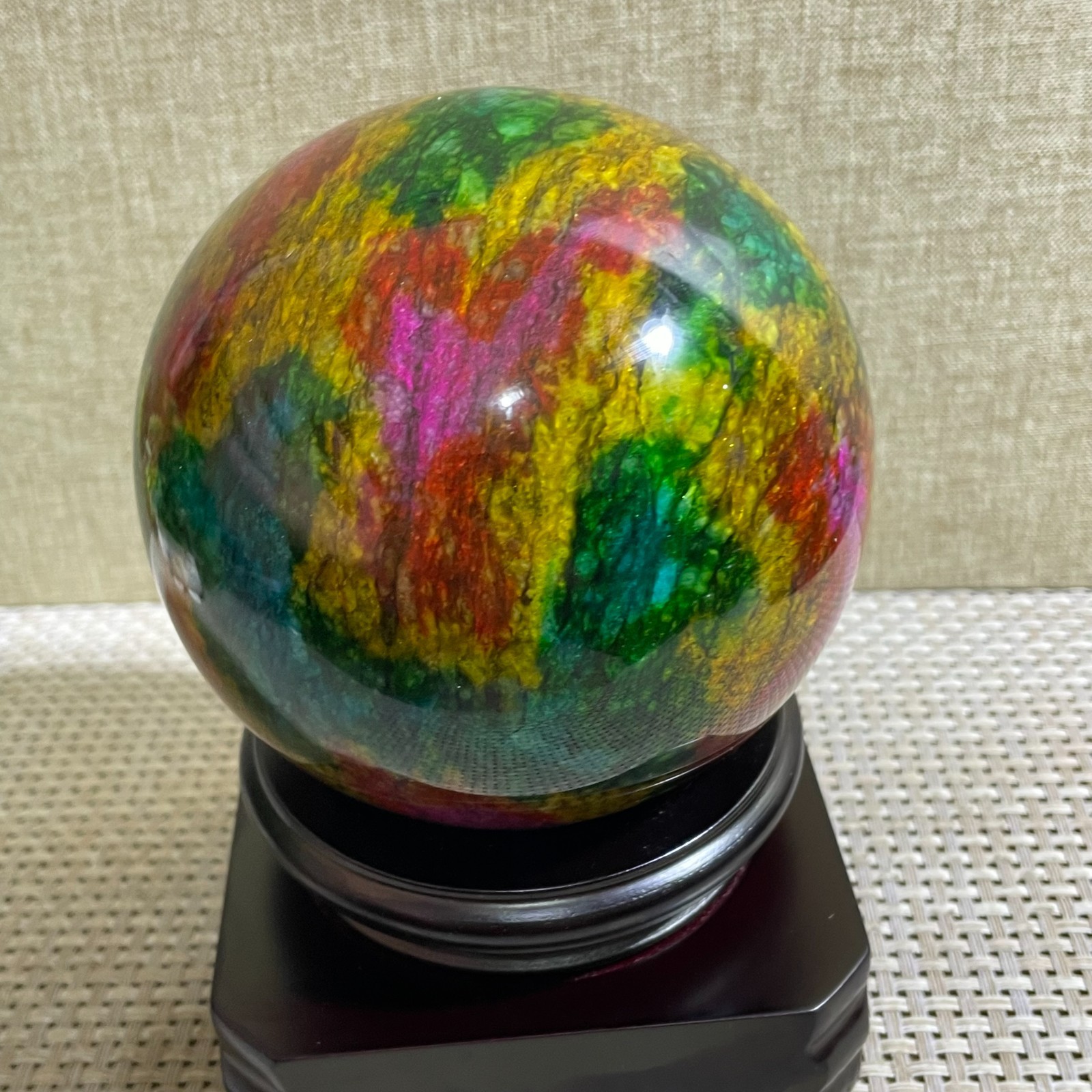 1519g Seven Colors Jade” sphere specimen -Taiwan China