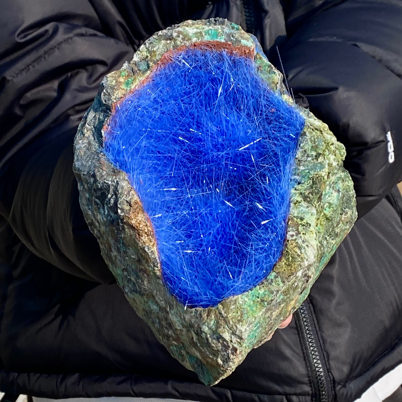 7.17LB Natural Blue Needle Iron Ore Mineral , Original Ore Quartz Crystal