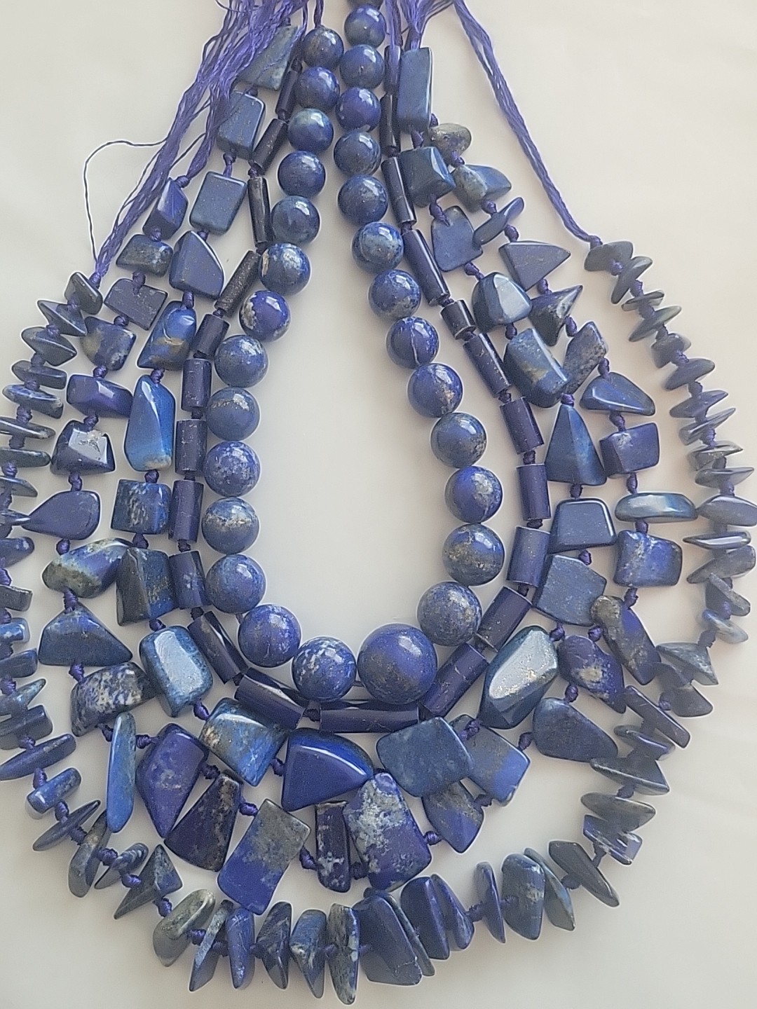 High Grade Lapis Lazuli Stone Afghanistan Beautiful Necklace String Bead(Each)